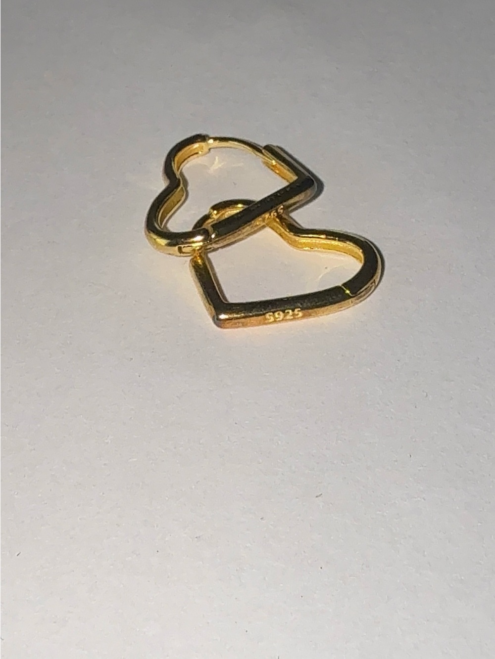 925 Sterling Silver Gold Plated Heart Huggie Earrings Minimalist Hoop Jewelry